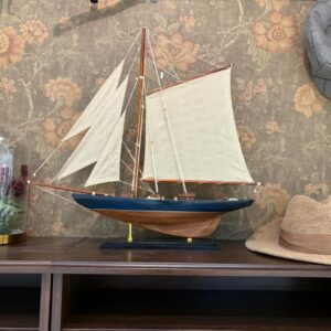 SAILINGSTORY Wooden Sailboat Decor Sailboat Model Boat Decor Ship Model Yacht Navy Antique Finish