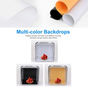 ZKEEZM Photo Studio Light Box Photography 32"x32" with 210 LEDs and 3 Colors Backdrops for Product Photography, Foldable Picture Box with Adjustable Brightness 6000-6500K