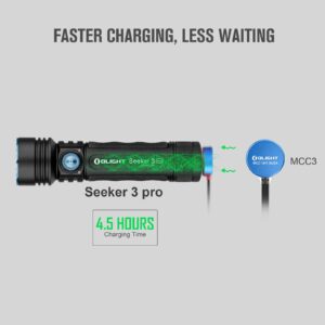 OLIGHT Seeker 3 Pro 4200 Lumens Ultra-Bright LED Flashlight, MCC3 Rechargeable High Lumen Flashlights for Outdoor, Searching, Camping, Hiking (Black)