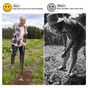 BsBsBest Scuffle Hoe Garden Tool, Stirrup Loop Hoe with 54 Inch Adjustable Long Hand, Great for Weeds in Backyard,Vegetable Garden