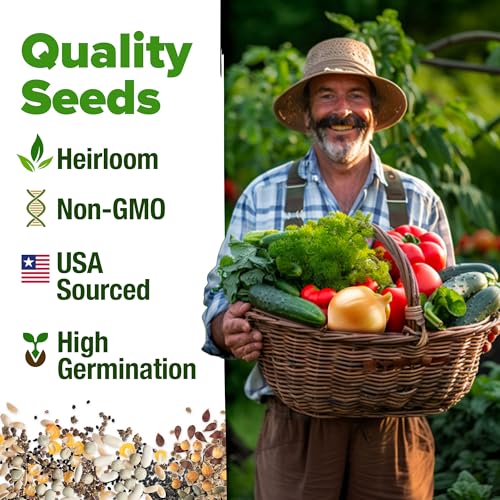 HOME GROWN 12 Fall Vegetable Seeds - USA Heirloom Non GMO Fall & Winter Vegetable Seeds for Planting Home Garden: Beets, Broccoli, Cabbage, Kale, Onion, Peas, Pumpkin, Turnip, Lettuce & More