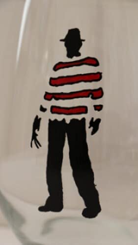 Freddy Krueger Silhouette Hand Painted Wine Glass/Nightmare on Elm Street