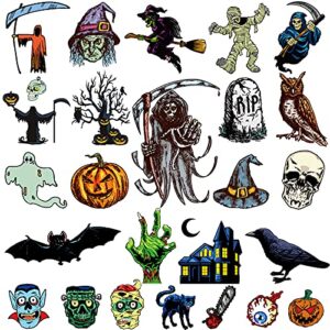ooopsiun halloween temporary tattoos for kids - 100 styles scary halloween tattoos stickers party favors decorations for boys gilrs