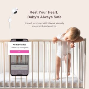 iBaby Smart Baby Breathing Monitor - with Camera and Audio, Tracking Baby's Breathing, Sleeping, Movement. i2 Wi-Fi Video Baby Monitor, Contactless, Work with Smartphone.