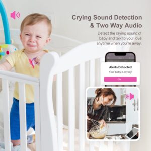 iBaby Smart Baby Breathing Monitor - with Camera and Audio, Tracking Baby's Breathing, Sleeping, Movement. i2 Wi-Fi Video Baby Monitor, Contactless, Work with Smartphone.