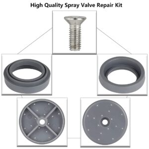 KOLLNIUN Pre-Rinse Spray Valve Repair Kit for Most Commercial Sink Faucet Dish Sprayer Touch On Kitchen Sink Faucets 1.42 GPM Spray Face Bumper and Screw Repair Part, Grey