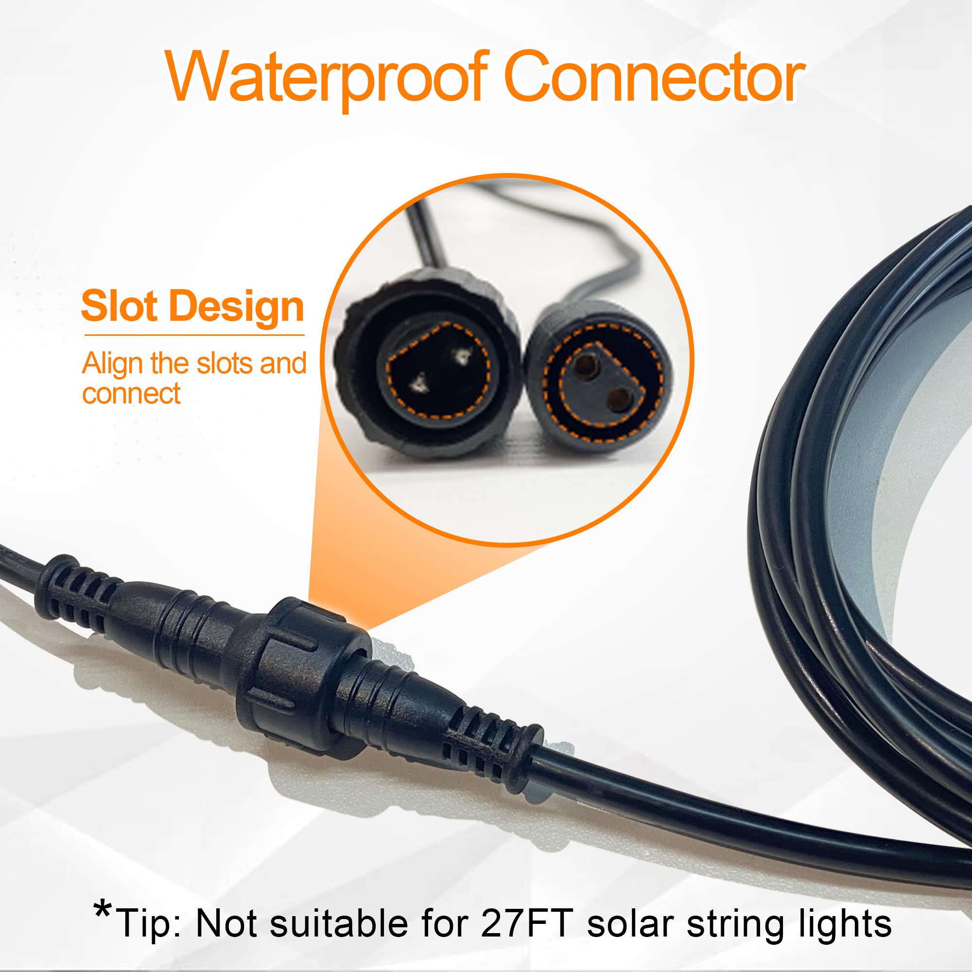 10FT Extension Cable Only Compatible with SUNAPEX Solar String Lights (27FT, 48FT, 96FT) Cord Used to Place Panel in Direct Sunlight