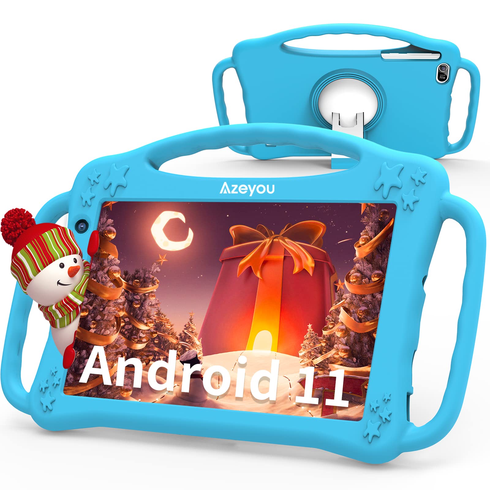 Azeyou Tablet 7 inch Android 11 Tablet for 2GB RAM & 32GB, Toddler Educational APPs & Games, Parental Control, K10 Tablet Blue