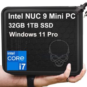 Intel NUC 9 Extreme Mini PC Gaming & Business Desktop Computer, Intel Core i7-9750H, 32GB RAM, 1TB PCIe SSD, Windows 11 Pro, Thunderbolt, WiFi, Ethernet, 3 Yr Warranty