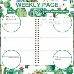 2024 Planner - Planner 2024, Weekly & Monthly Planner, January 2024 - December2024, 9" x 11", Thickened Cover, Twin - Wire Binding, Monthly Tabs, Elastic Closure