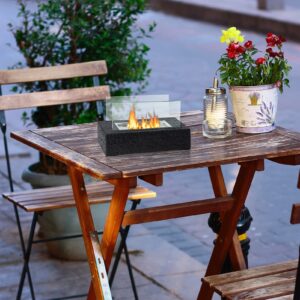 LIMOR Indoor Tabletop Fire Pit - Mini Table Top Firepit with Extinguishing Cover is Bio Ethanol Fireplace Home Decor and Outdoor Portable Table Top Fire Pit for Living Room Patio Backyard Balcony