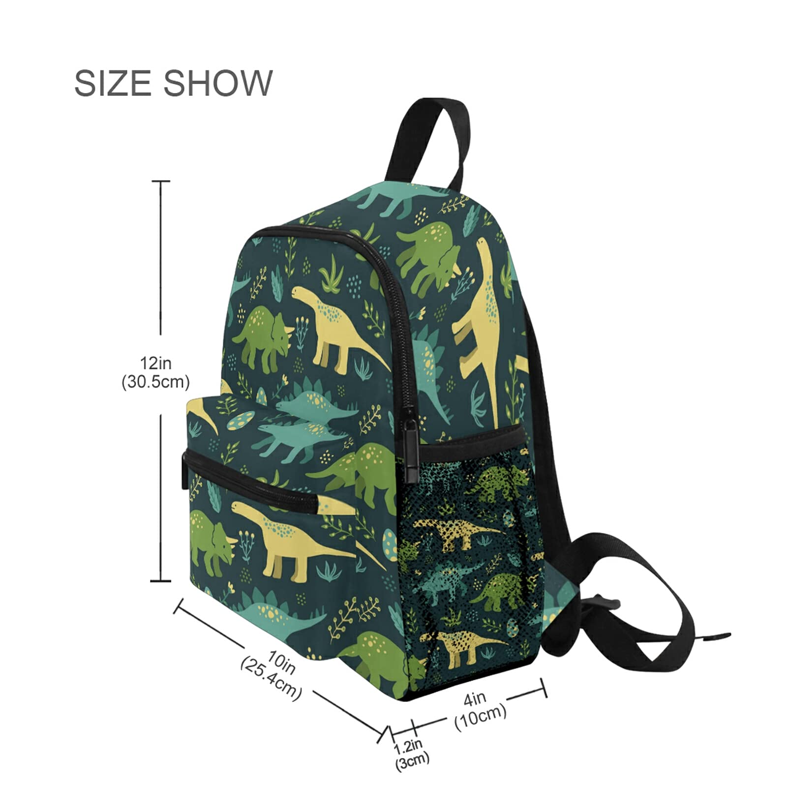 MCHIVER Dinosaur Kids Toddler Backpack for Boys Kindergarten Preschool Bookbag with Chest Clip Nursery Diaper Bag Medium