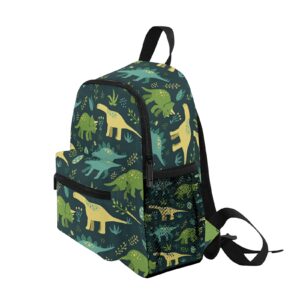 MCHIVER Dinosaur Kids Toddler Backpack for Boys Kindergarten Preschool Bookbag with Chest Clip Nursery Diaper Bag Medium