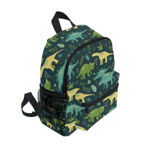 MCHIVER Dinosaur Kids Toddler Backpack for Boys Kindergarten Preschool Bookbag with Chest Clip Nursery Diaper Bag Medium