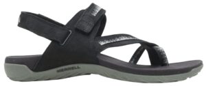 merrell women's rugged outdoor sandal, black, 11