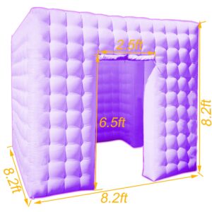 Xmaybang Inflatable Photo Booth Enclosure 2 Doors,with Led Light, Blower,for Advertising, Bars, Shopping Malls, Events, Trade Shows, Photo Booth Companies