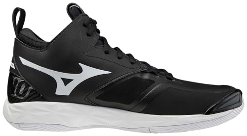 Mizuno Unisex 2 Wave Momentum Mid Volleyball Shoe 11, Black/White, US Men