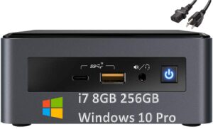 intel nuc 8 mainstream kit nuc8i7inhpa mini business & home & gaming pc desktop (quad-core i7-8565u, 8gb lpddr3 ram, 256gb ssd, amd radeon 540x graphics) type-c, wi-fi, ist cable, win 10/11 pro