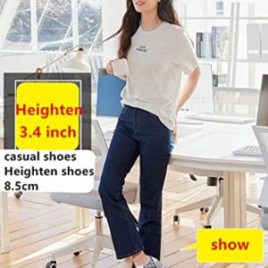 Women's Heighten Sneakers Breathable Mesh White Walking Shoes Outdoor Casual Footwear Thick-Sole（3.4 inch）