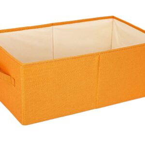 ALYER Collapsible Fabric Storage Organizer with Handles ,Shelf Bins Box Container for Bedroom Office Closet Babies Nursery Toys Books Clothes (Orange)