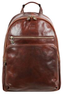 time resistance leather backpack vintage rucksack purse for laptop