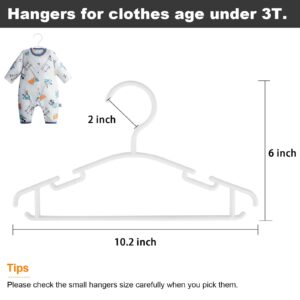 GoodtoU Kids Hangers 100 Pack Baby Hangers for Closet Toddler Hangers Plastic White Childrens Hangers Small Hangers 10.24inch