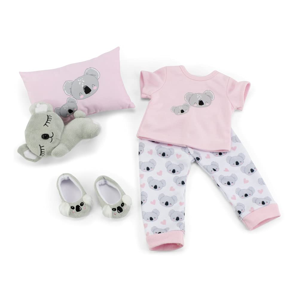 Emily Rose 18 Inch Doll Clothes & Accessories PJ Pajamas Outfit | Koala 18" Doll Pajama Gift Set with Doll Slippers, Pet Koala Toy and Doll Pillow Accessory!