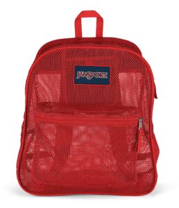 jansport mesh pack - see through backpack, red tape