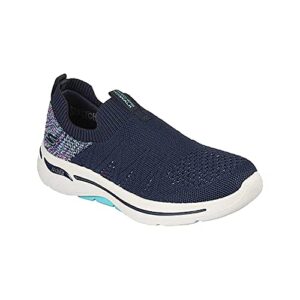 Skechers Women's Go Walk Arch Fit Fun Slip On Walking Shoe Navy 9.5 Medium US