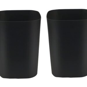 Besli 2 Gallon Small Trash Can Garbage Can Wastebasket for Bathroom Bedroom Kitchen Office (Black, 2 Pack)