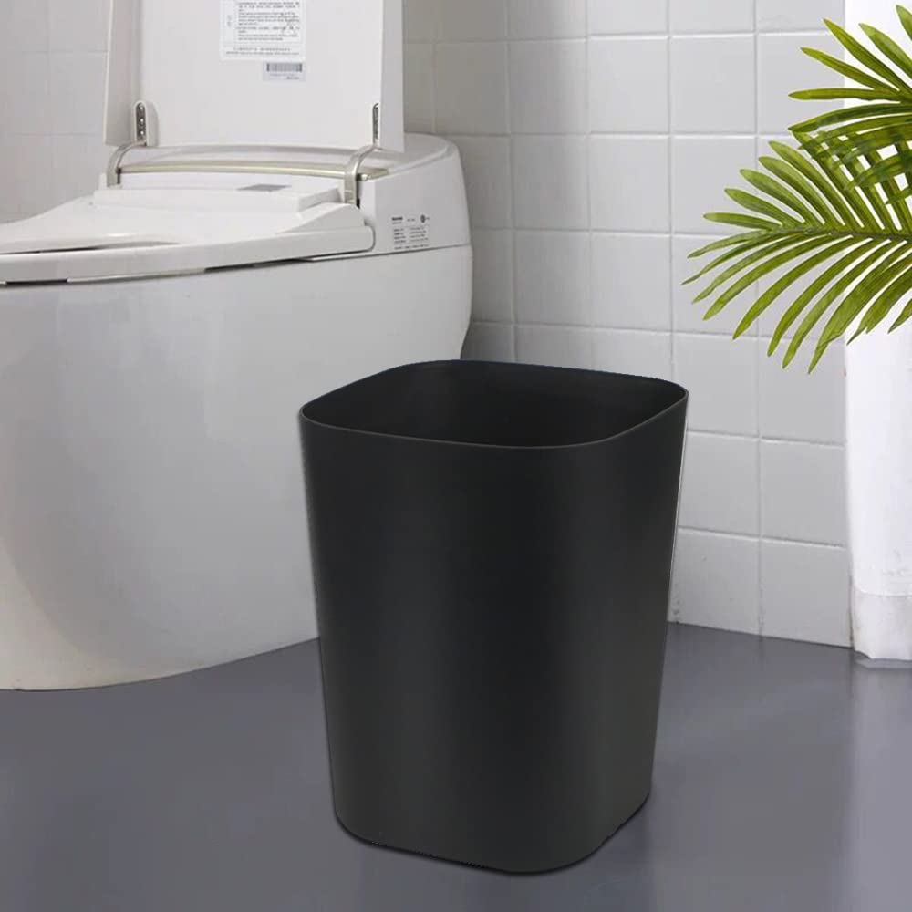 Besli 2 Gallon Small Trash Can Garbage Can Wastebasket for Bathroom Bedroom Kitchen Office (Black, 2 Pack)