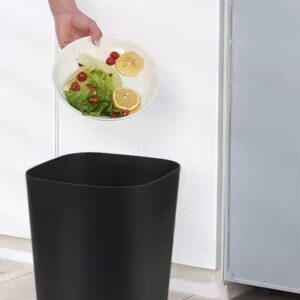 Besli 2 Gallon Small Trash Can Garbage Can Wastebasket for Bathroom Bedroom Kitchen Office (Black, 2 Pack)