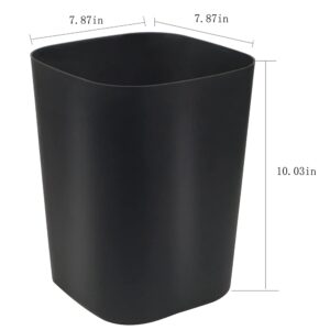 Besli 2 Gallon Small Trash Can Garbage Can Wastebasket for Bathroom Bedroom Kitchen Office (Black, 2 Pack)