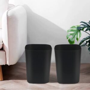 Besli 2 Gallon Small Trash Can Garbage Can Wastebasket for Bathroom Bedroom Kitchen Office (Black, 2 Pack)