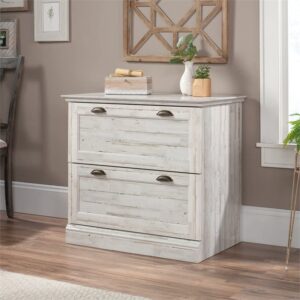 Sauder Barrister Lane 2-Drawer Lateral File Cabinet in White Plank, White Plank Finish