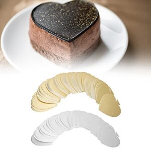 Yosoo Cake Base Board, 100PCS Heart-Shaped Mini Cake Boards Mousse Cardboard Cupcake Base Dessert Display Tray(Gold)