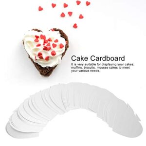 Yosoo Cake Base Board, 100PCS Heart-Shaped Mini Cake Boards Mousse Cardboard Cupcake Base Dessert Display Tray(Gold)