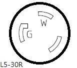 Parkworld 62701 AC Power Adapter Cord NEMA L6-30P Male to L5-30R Generator 30A Outlet for PDUs, 125 Volt 1.5FT