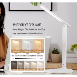 IQeer Cordless LED Desk Lamp for Home Office, 4000mAh Rechargeable Battery Operated Table Lamps,Eye-Caring Reading Lamp for Students, 3 Lighting Modes & Brightness Dimmer Light for Kids Study