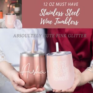 Thank You Gifts for Women Birthday Gift for Women Wine Tumbler for Mom/Her/Best Friends/Wine Lovers, Ideal Fun Presents for Thanks Giving Gift for Sister Inspirational Gift Box