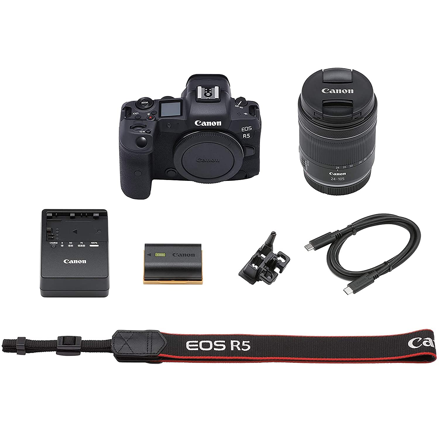 R5 Full Frame Mirrorless Camera + RF 24-105mm F4-7.1 is STM Zoom Lens Kit, Black (Compatible with Canon Products) (Renewed)