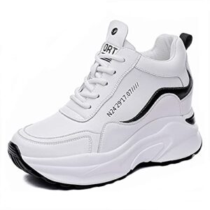 ainifu heightening sneakers for women white running shoes walking shoes outdoor casual footwear（heightening 3.2 inch）