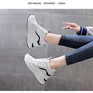 AINIFU Heightening Sneakers for Women White Running Shoes Walking Shoes Outdoor Casual Footwear（Heightening 3.2 inch）