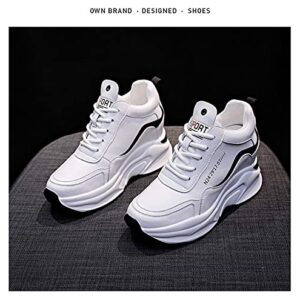 AINIFU Heightening Sneakers for Women White Running Shoes Walking Shoes Outdoor Casual Footwear（Heightening 3.2 inch）