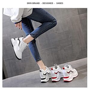 AINIFU Heightening Sneakers for Women White Running Shoes Walking Shoes Outdoor Casual Footwear（Heightening 3.2 inch）