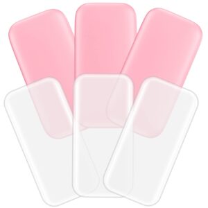 yeajoin 6pcs silicone false eyelash holder pads for eyelash extensions loose lash, reusable eyelash extensions tools, transparent and pink