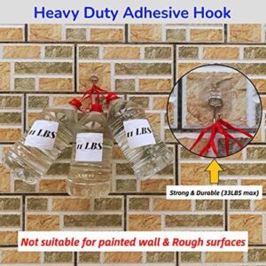 SZNKB Large Adhesive Hooks for Hanging Heavy Duty 22lbs, Transparent Waterproof Oil-Proof and Rustproof Wall Hooks, Towel and Coats Hooks for Bathroom,Kitchen Home and Office, 2 Pack