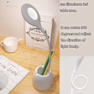 SIRUITRONGER LED Desk Lamp for Kids 4000 Rechargeable Battery USB Computer Reading Blue Smart Small Book Study Lights 3 Color Modes Dimming Eye Protection Holder 360° Flexible Gooseneck Touch Control