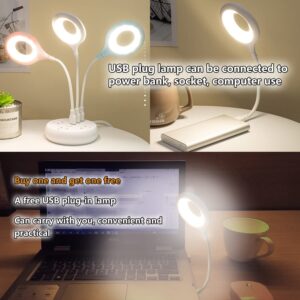 SIRUITRONGER LED Desk Lamp for Kids 4000 Rechargeable Battery USB Computer Reading Blue Smart Small Book Study Lights 3 Color Modes Dimming Eye Protection Holder 360° Flexible Gooseneck Touch Control