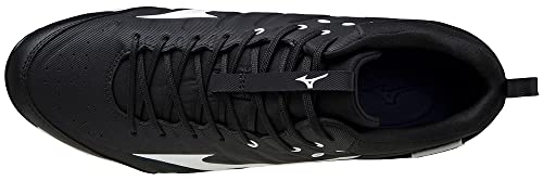 Mizuno unisex adult 9-spike Ambition 2 Mid 9 Spike Men's Metal Baseball Cleat 11, Black-white (9000), 11 US